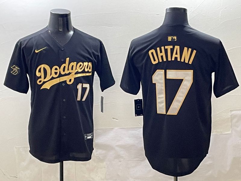 Men Los Angeles Dodgers #17 Ohtani Black Gold Nike 2025 MLB Jersey style 4242->los angeles dodgers->MLB Jersey
